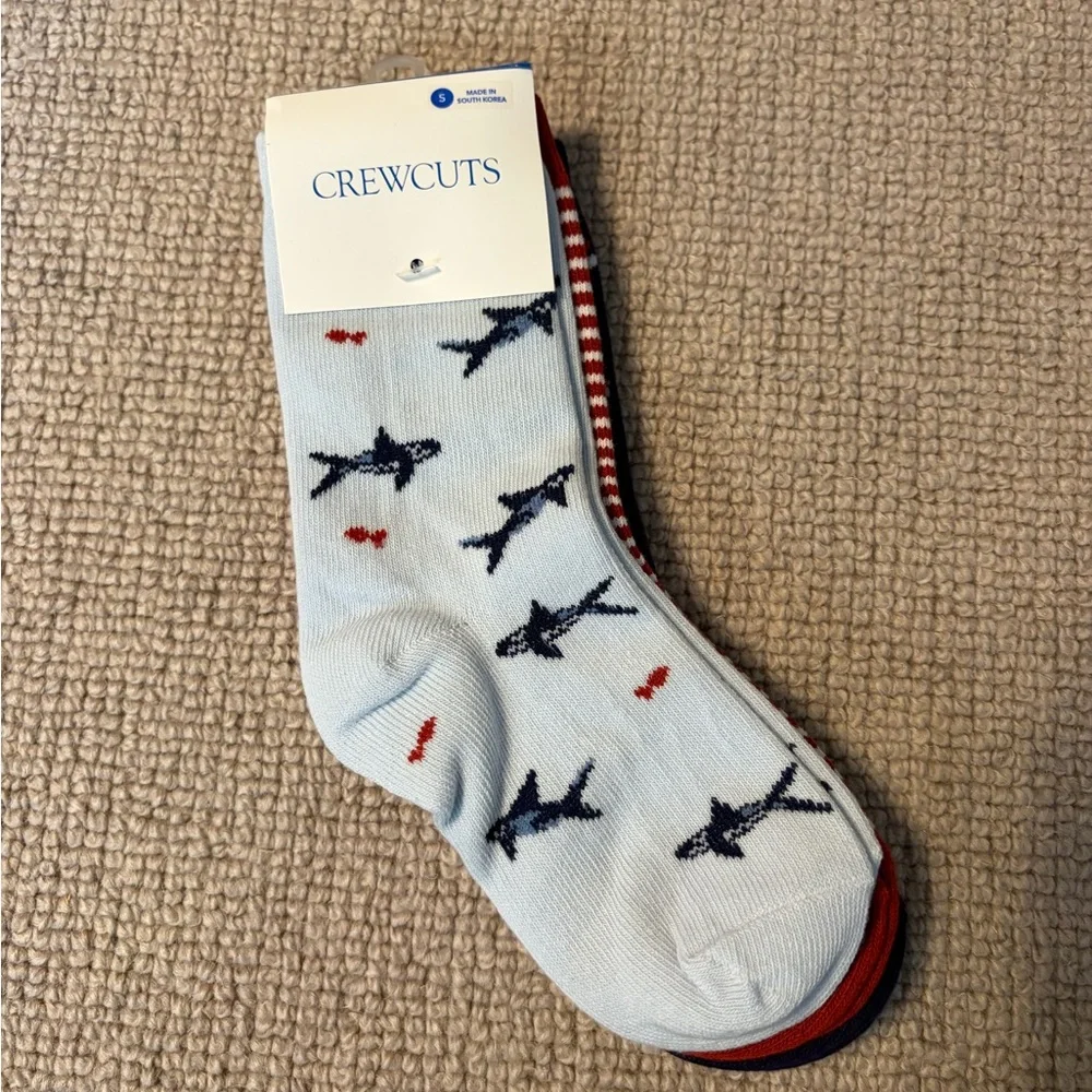 Kids Crewcuts 3-Pack of Blue and Red Socks (Size 8-11) - Picture 2 of 3
